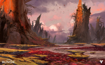 Картинка видео+игры destiny лес река птицы