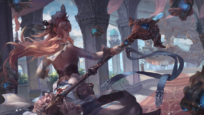 Обои картинки фото фэнтези, девушки, оружие, фантастика, девушка, арт, knd, kndneet