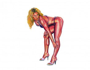 Картинка рисованное люди фон купальник девушка