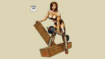 Картинка рисованное комиксы взгляд штанга улыбка девушка фон