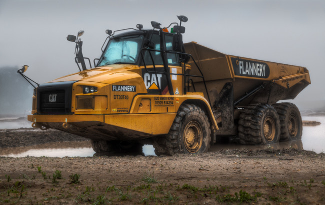 Обои картинки фото caterpillar 740, техника, строительная техника, тяжелый, грузовик