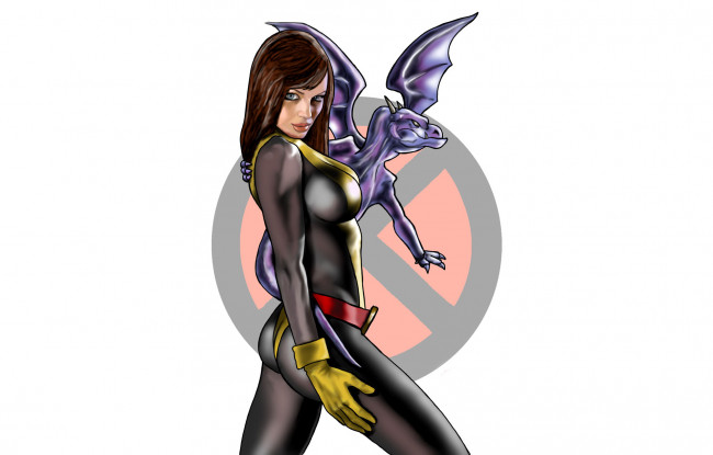 Обои картинки фото рисованное, комиксы, фон, униформа, взгляд, дракон, девушка