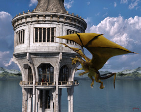 Картинка 3д+графика существа+ creatures дракон полет