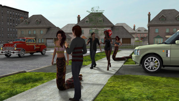 Картинка 3д+графика существа+ creatures фон взгляд девушки