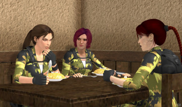 Картинка 3д+графика армия+ military девушки фон взгляд