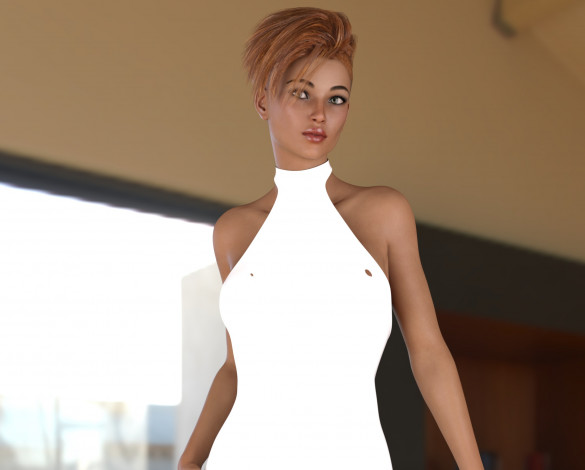 Обои картинки фото 3д графика, люди , people, взгляд, фон, девушка