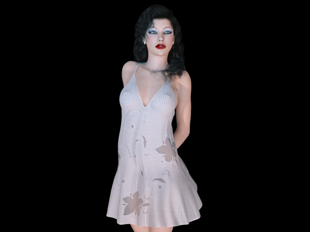 Обои картинки фото 3д графика, люди , people, девушка, взгляд, фон