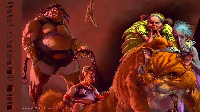 Обои картинки фото календари, фэнтези, очки, взгляд, животное, существо