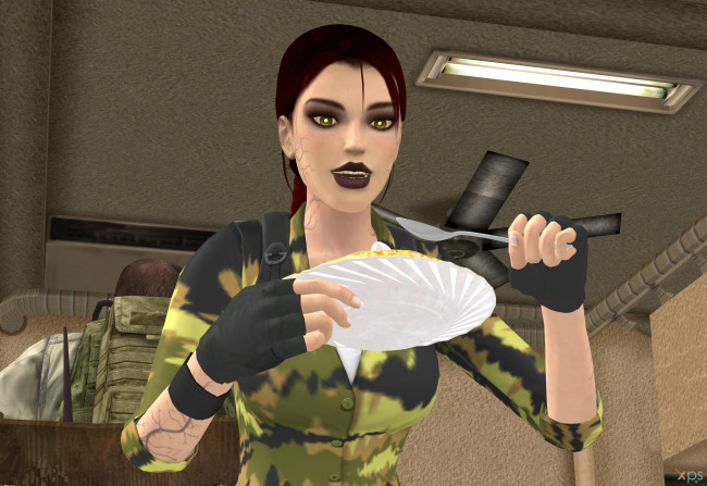 Обои картинки фото 3д графика, армия , military, взгляд, фон, девушка