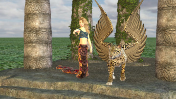 Картинка 3д+графика существа+ creatures фон взгляд девушки