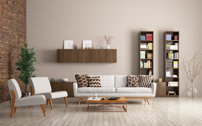 Обои картинки фото 3д графика, реализм , realism, библиотека, кресла, интерьер, диван