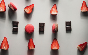 Картинка еда разное клубника шоколад макаруны