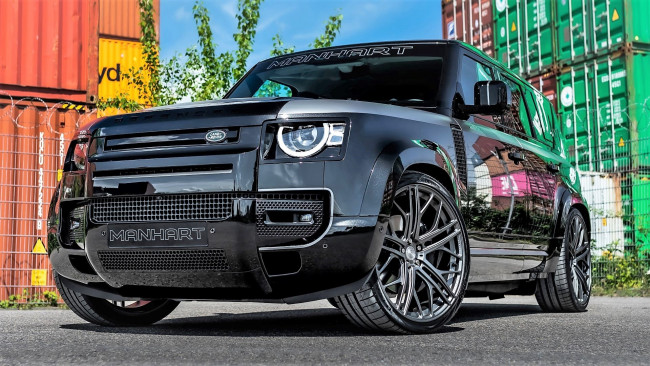 Обои картинки фото manhart defender dp500, автомобили, land-rover, черный, контейнеры