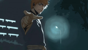 Картинка аниме bleach парень жест фонарь