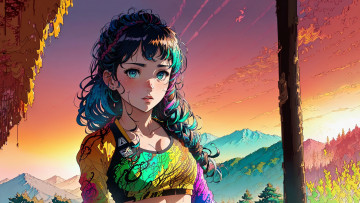 Картинка аниме пейзажи +природа нейросети графика нейроарт ai art нейронные сети рисунки нейро искусство