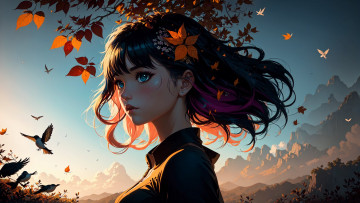 Картинка аниме пейзажи +природа нейросети графика нейроарт ai art нейронные сети рисунки нейро искусство