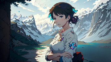 Картинка аниме пейзажи +природа нейросети графика нейроарт ai art нейронные сети рисунки нейро искусство