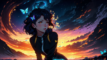 Картинка аниме пейзажи +природа нейросети графика нейроарт ai art нейронные сети рисунки нейро искусство