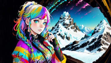 Картинка аниме зима +новый+год +рождество нейросети графика нейроарт ai art нейронные сети рисунки нейро искусство