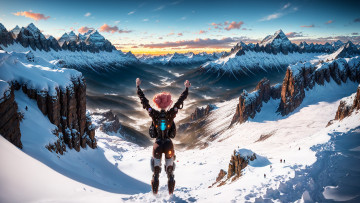 Картинка аниме зима +новый+год +рождество нейросети графика нейроарт ai art нейронные сети рисунки нейро искусство