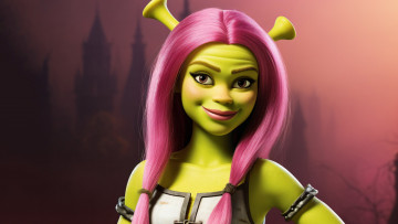 Картинка рисованное кино +мультфильмы нейросети графика нейроарт ai art нейронные сети рисунки нейро искусство шрекообразная барби