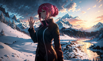 Картинка аниме пейзажи +природа нейросети графика нейроарт ai art нейронные сети рисунки нейро искусство