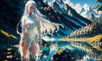 Картинка аниме пейзажи +природа нейросети графика нейроарт ai art нейронные сети рисунки нейро искусство