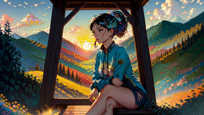 Обои картинки фото аниме, пейзажи,  природа, нейросети, графика, нейроарт, ai, art, нейронные, сети, рисунки, нейро, искусство