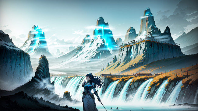 Обои картинки фото аниме, пейзажи,  природа, нейросети, графика, нейроарт, ai, art, нейронные, сети, рисунки, нейро, искусство