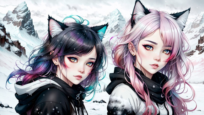 Обои картинки фото аниме, животные,  существа, нейросети, графика, нейроарт, ai, art, нейронные, сети, рисунки, нейро, искусство