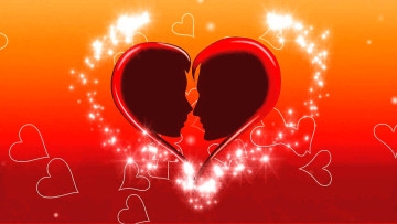 обоя векторная графика, сердечки , hearts, сердечки, пара