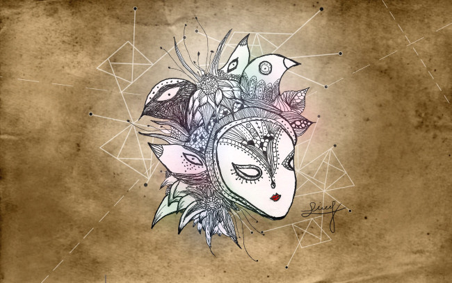 Обои картинки фото рисованное, - другое, маска