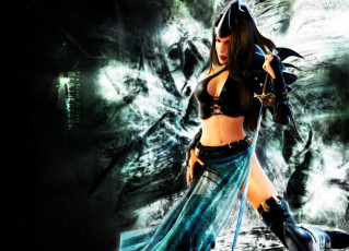 обоя видео игры, spellforce,  the order of dawn, девушка, меч, магия