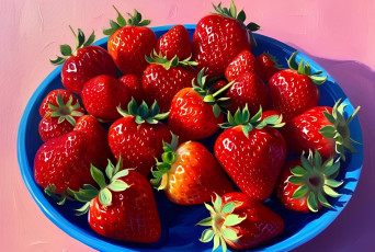 обоя рисованное, еда, клубника