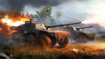 Картинка видео+игры war+thunder техника огонь выстрелы дерево