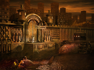 обоя фэнтези, роботы, киборги, механизмы