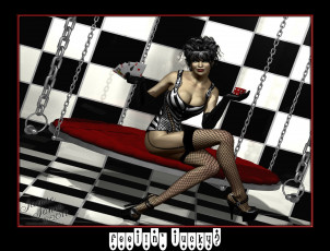 Картинка 3д графика people люди карты девущка