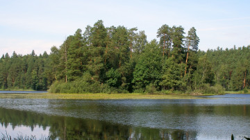 Картинка Чарское озеро природа реки озера остров лес вода