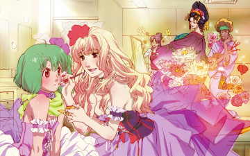 Картинка аниме macross frontier девушки