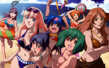 Картинка аниме macross frontier девушки