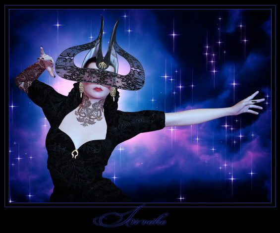 Обои картинки фото 3д, графика, people, люди, девушка, маска, тату