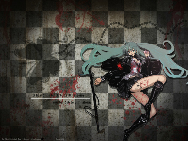 Обои картинки фото аниме, vocaloid, девушка, сапоги