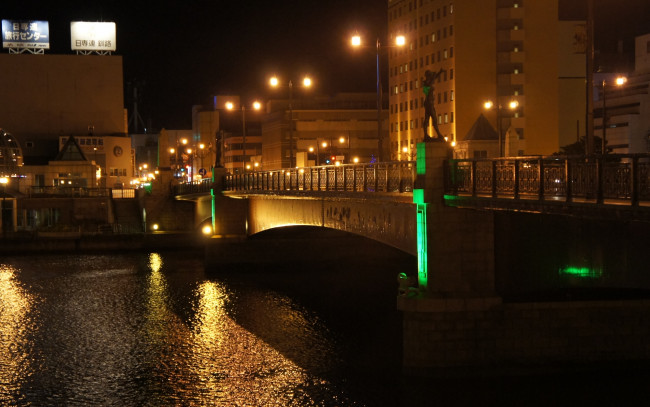 Обои картинки фото города, мосты, огни, ночь