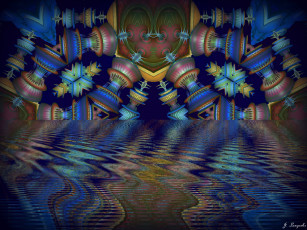 Картинка 3д графика fractal фракталы цвета узор фон