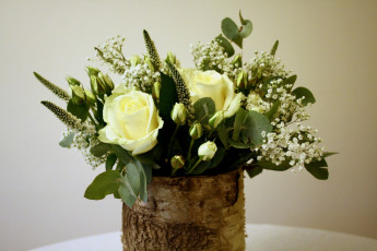 Картинка цветы букеты композиции розы гипософила качим