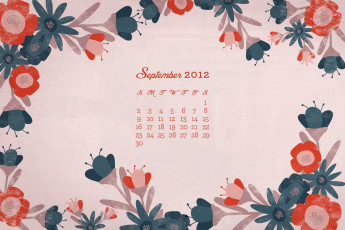 Картинка календари рисованные векторная графика цветы узор