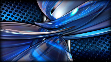 Картинка 3д графика abstract абстракции синий фон