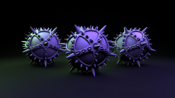 Картинка 3д графика шары шипы