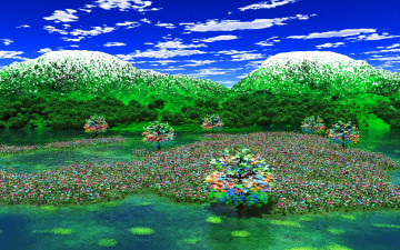 Картинка 3д графика nature landscape природа