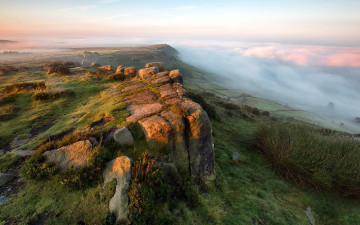 Картинка утро туманное природа горы туман горная равнина